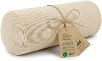Totsy baby Nekrol met hoes Yoga Bolster Kniekussen Positioneringsrol 40x16 cm - Nekkkussen Kussenrol Yogabolster Kniekussen Sierkussen en klein kussen lange rol Oeko-Tex lichtbeige Corduroy