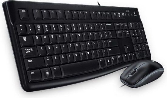 Logitech Desktop MK120 Toetsenbord en Muis Set USB Hebreeuws Zwart