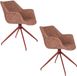 Zuiver Doulton Eetkamerstoelen Armleuning Terra/ Rood - Set van 2
