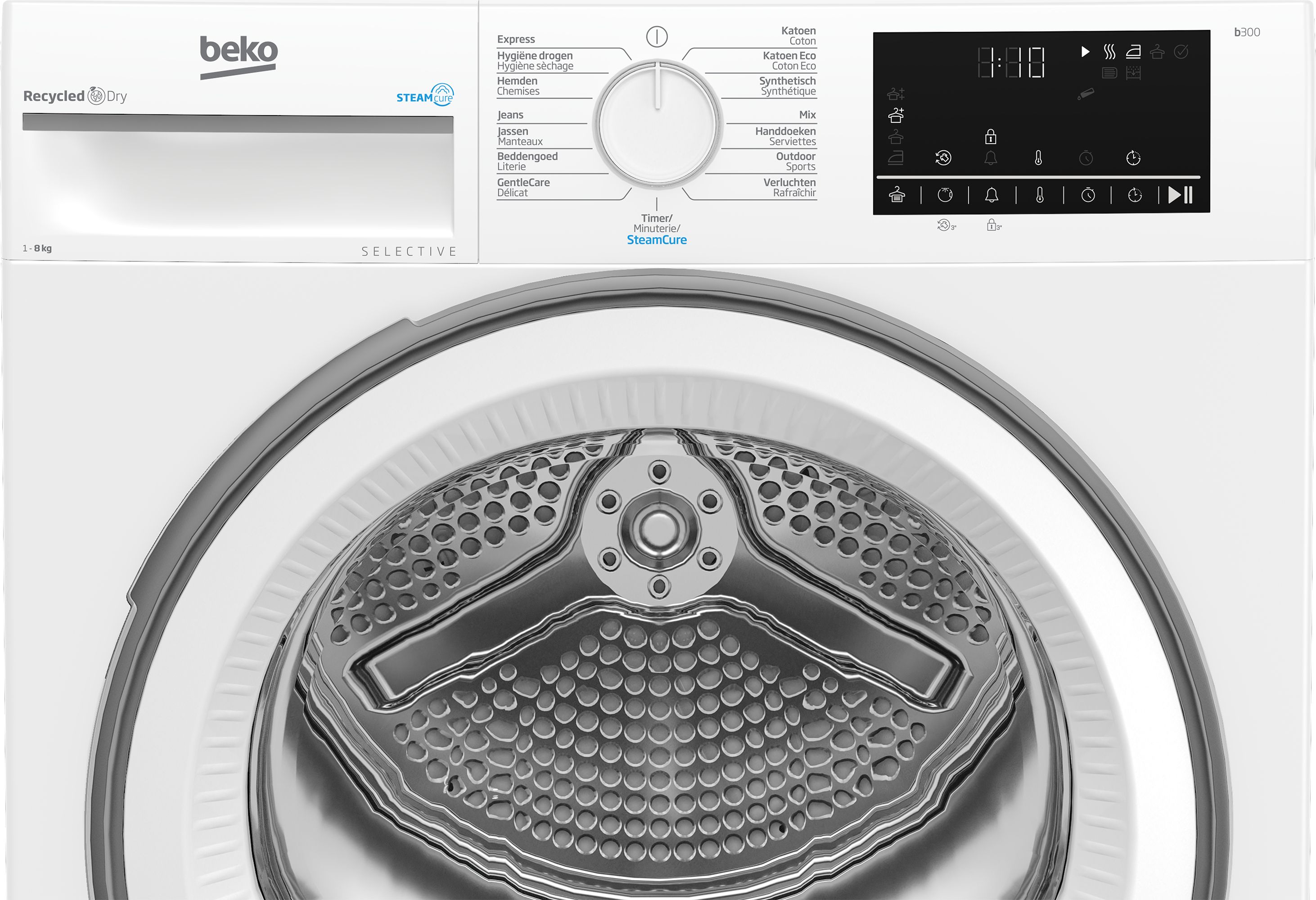 Beko B3T6823W2 SteamCure Selective Line - Wasmachine - Wit