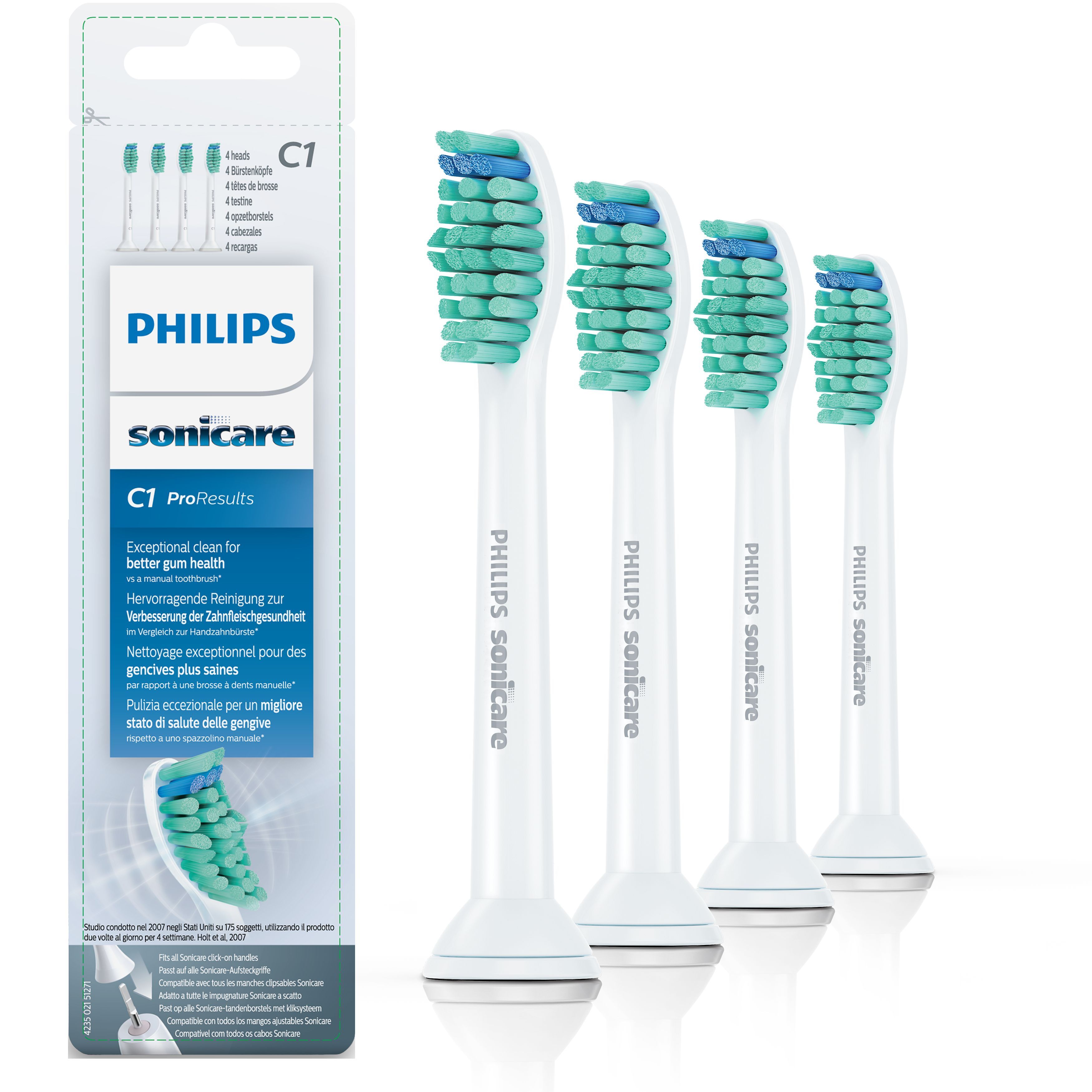 Philips Sonicare ProResults HX6014/07 - 4-Pack - White - Medium