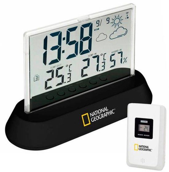 National Geographic Weerstation - Transparant - Incl. Wekkerfunctie - Draadloos