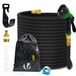 Merkloos Tuyau d'arrosage extensible jusqu'à 30 m - Buse 8 fonctions - Noir - Avec support mural et sac de rangement