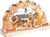 BRUBAKER 3D lichtboog, led-lichtboog, groot kerstdorp 2024, kerstverlichting van natuurlijk hout, 27 x 45 x 12 cm, handbeschilderde figuren, kerstdecoratie voor tafel en raam
