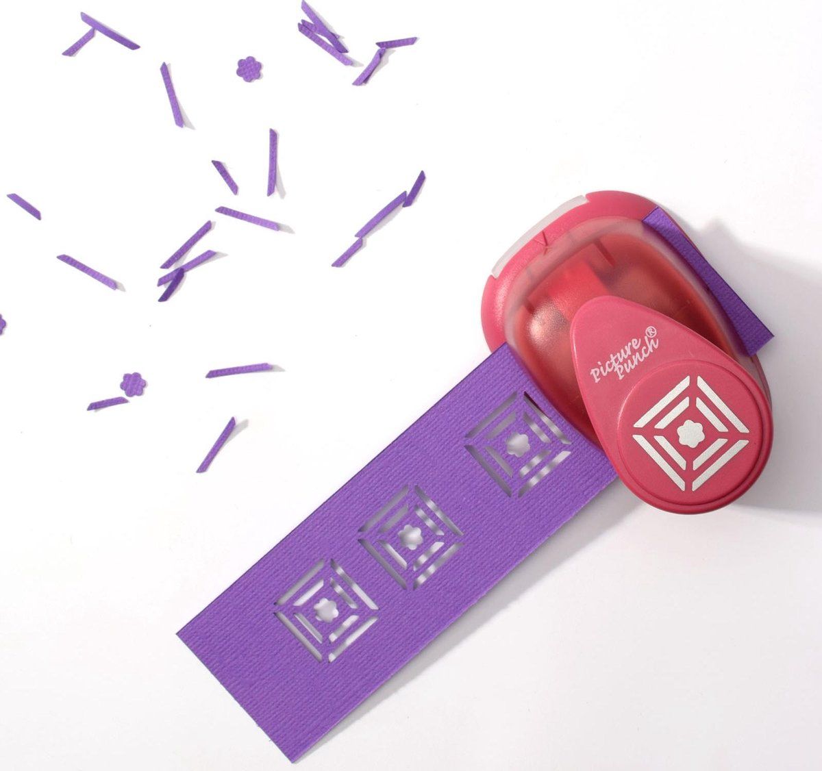 Vaessen Creative Papierpons Bloem in lijst M - Wit - Kunststof