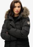 Superdry - Doudoune mi-longue Everest en fausse fourrure - Femme - Vestes matelassées