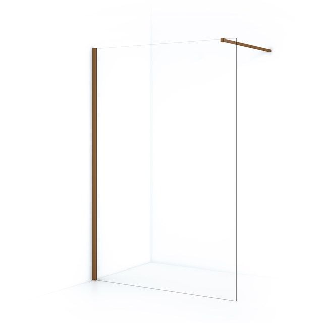 Maxaro Inloopdouche Diamond 130cm 8mm Helder Veiligheidsglas Koper