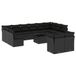 VidaXL 13-delige Loungeset met Kussens, Poly Rattan, Zwart