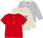 Vertbaudet Set van 3 t-shirts baby rood