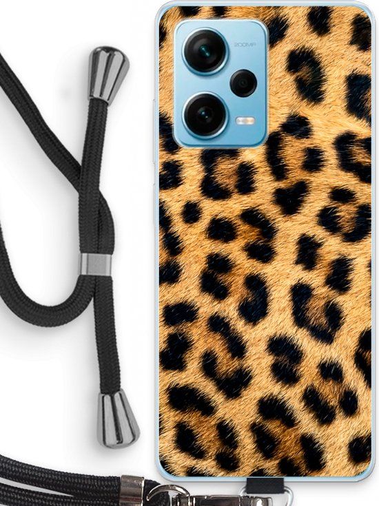 Case Company® - Xiaomi Redmi Note 12 Pro+ Hoesje met Koord - Luipaard