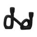 Bloomingville Moderne sculpturale dubbele conische kaarsenhouder, zwart