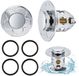 Allecto Premium - Set van 2 universele pop-up afvoerpluggen met anti-verstoppingszeef