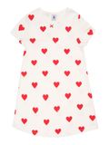 Petit Bateau Meisjesnachthemd met hartjes in katoen - Wit/Rood