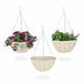 Relaxdays hangende plantenmand, set van 3, wilgenhout, handgemaakt, folie en ketting, bloempot HxØ: 12 x 25 cm, natuur
