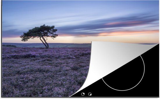KitchenYeah® Inductie beschermer 77x51 cm - Boom in de heide - Inductiebeschermer voor inductiekookplaat - Multicolor