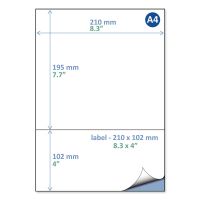 Rillstab pakbonlabel / retourlabel A4 210 x 102 mm DHL (100 vel)