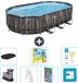 Bestway Ovaal Power Steel Zwembad - 610 x 366 x 122 cm - Grijs