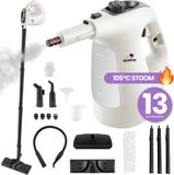Hendriqs Nettoyeur vapeur & serpillière électrique 2-en-1 - Nettoyeur vapeur portatif avec manche de sol - Nettoyeur vapeur 105°C