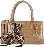 Charm London Knightsbridge Handtas - Schoudertas - Crossbody - Lak - Croco - Taupe