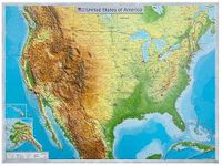 Relief USA 1:6,8 Mio avec cadre en aluminium