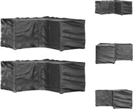 vidaXL Tuinmeubelhoes L-vormig Zwart 185x185x90 cm
