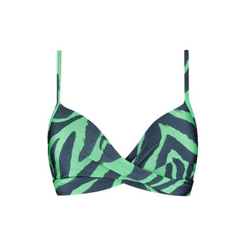 Beachlife voorgevormde beugel bikinitop groen/donkerblauw