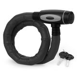 DANSI Pantserslot voor fiets, veilige diefstalbeveiliging met 2 sleutels, fietsslot, e-bike, mat rookzwart