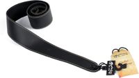Martin 18A0046 slim lederen gitaarriem met naad, 6,4 cm breed, zwart