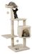Poteau griffoir arbre à chat avec sisal - 112 cm de haut - Avec niche et balles en peluche - Beige