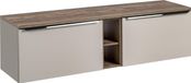 Meuble de salle de bain 180 cm avec une étagère supérieure en chêne gris, pour un look moderne et élégant