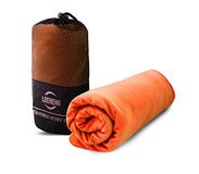 Norstat Microvezel-sporthanddoek met draagtas - oranje - 76 x 152 cm