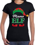 Bellatio Decorations Mama elf fout Kersttrui t-shirt - zwart - dames - Kerstkleding / Kerst outfit XS