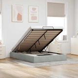 vidaXL Ottoman Bedframe Zonder Matras 140x190 cm Fluweel Lichtgrijs