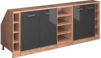 Vicco R-Line Keukenkast voor schuine wand – 210 cm Set van 5 kastrompen 60 cm diepte Antraciet Hoogglans