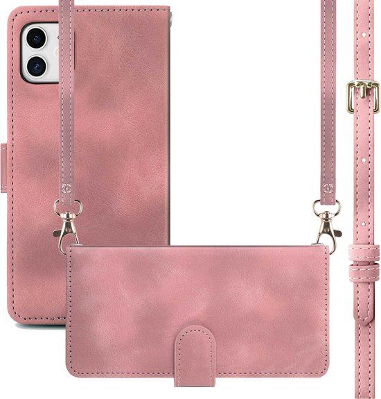iMoshion iPhone 11 Book Case Hoesje - Roze - Met Pasjeshouder & Koord