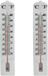 Gerimport Thermomètre - 2x - plastique - 40 x 6 cm - blanc - jusqu'à 50 degrés Celsius