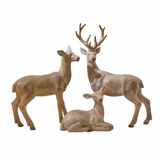 Loberon Decoratiefiguur set van 3 Yasirah goudkleurig