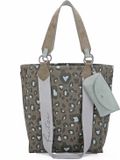 Fritzi aus Preußen Schoudertas Handtas Canvas Izzy02 Tote Leo Jungle Groene