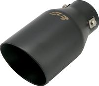 Simoni Racing Uitlaatsierstuk Rond/Schuin RVS Zwart - Ø102xL210mm - Montage 38->63mm