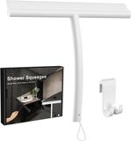AJOXEL Douchewisser, siliconen wisser voor de douche, draagbaar, efficiënte reiniging, wisser met ophangkoord, voor raamwisser, badkamer, spiegel, glasreiniging, tegels wit