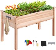VEVOR Verhoogde Houten Plantenbak Koud Frame Groentebed 120x58x76cm