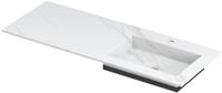 Wastafel INK Post Wastafel Keramische Slab Envelop Bak Rechts met 1 Kraangat - 1200x450x10 mm - Calacatta Mat