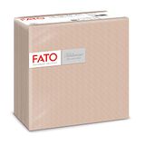 Fato Droge papieren servetten, Airlaid, textieleffect, pak van 50 servetten, formaat 40 x 40 cm, in 4 gevouwen, motief cappuccino-tint