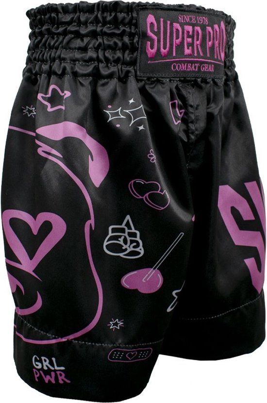 Super Pro Bear Sportbroek Meisjes - Maat 140 - Zwart/Roze/Wit