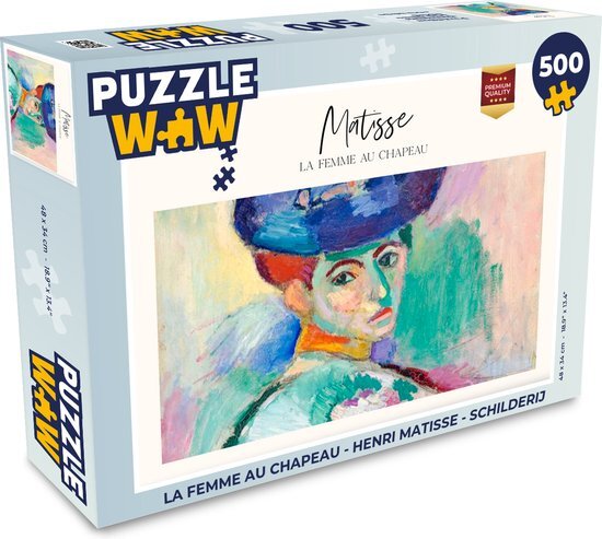 MuchoWow Puzzel La femme au chapeau - Henri Matisse - Schilderij - Legpuzzel - Puzzel 500 stukjes