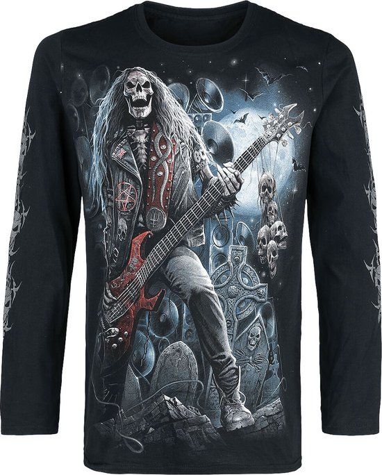 Spiral Grim Rocker Heren Shirt met lange mouwen - zwart - L