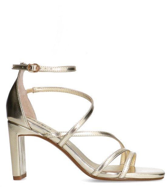 Sacha - Dames - Gouden sandalen met hak - Maat 38