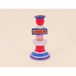 Bougeoir Amour en dolomite rouge, bleu 20cm