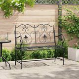 vidaXL Tuinbank 2-zits 104 x 54 x 93 cm Staal Zwart