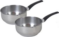 Merkloos Gerimport Steelpan - 2x - RVS - D16 cm